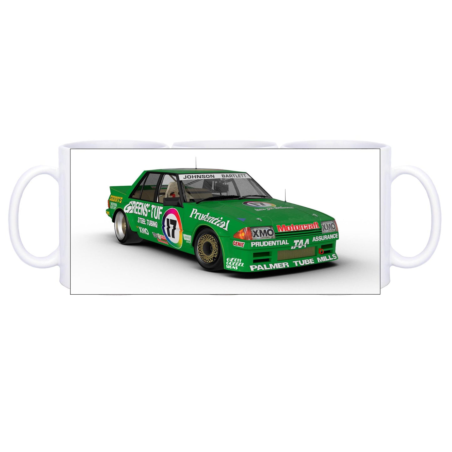 11oz Ceramic Mug1983 Bathurst 1000 Greens'-Tuf Ford Falcon XE Front View Mug