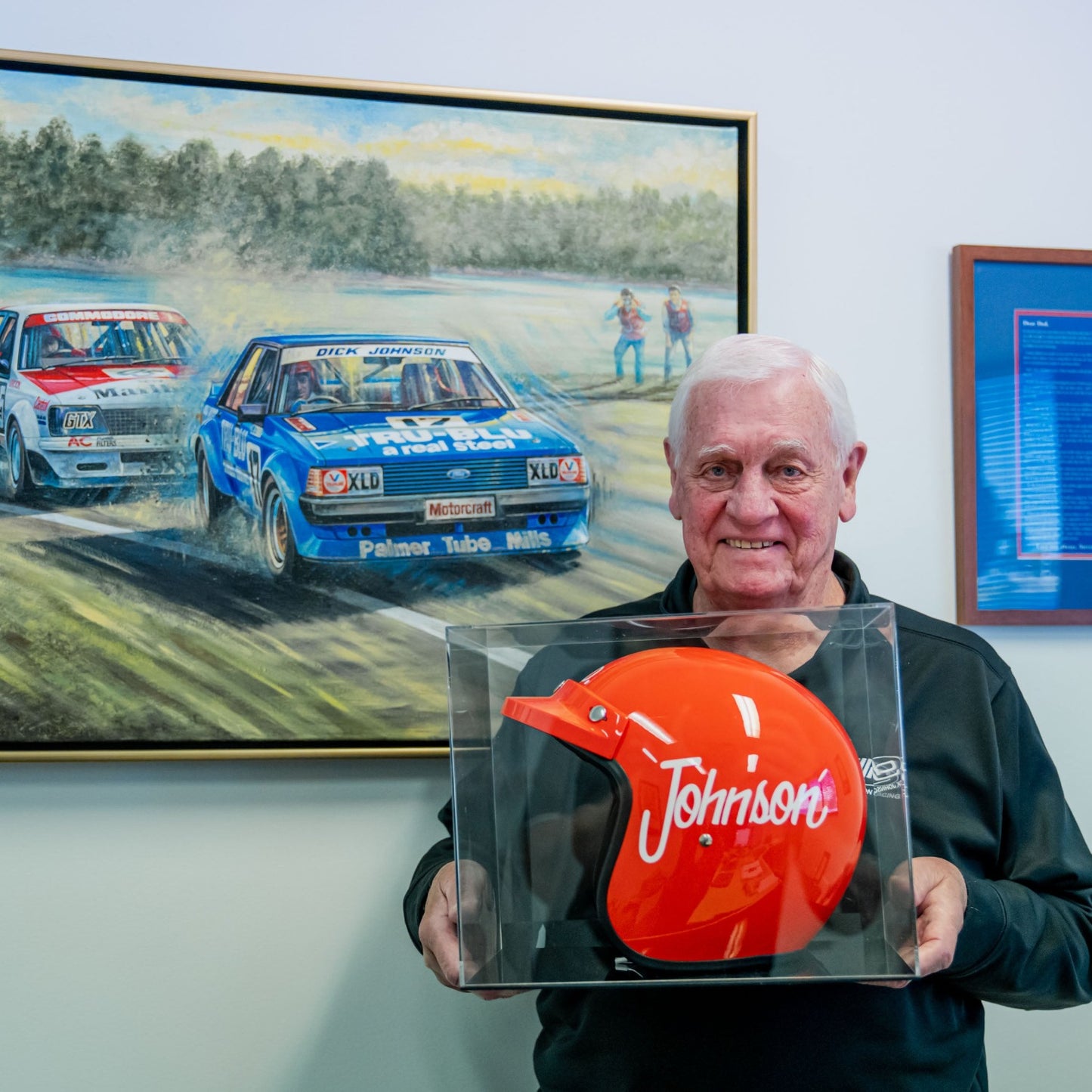 Dick Johnson Replica 1980-81 Race Helmet with Display Case