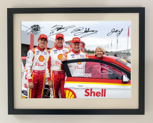Four Johnsons Framed Print - Signed by Dick, Jillie, Steve and Jett Johnson