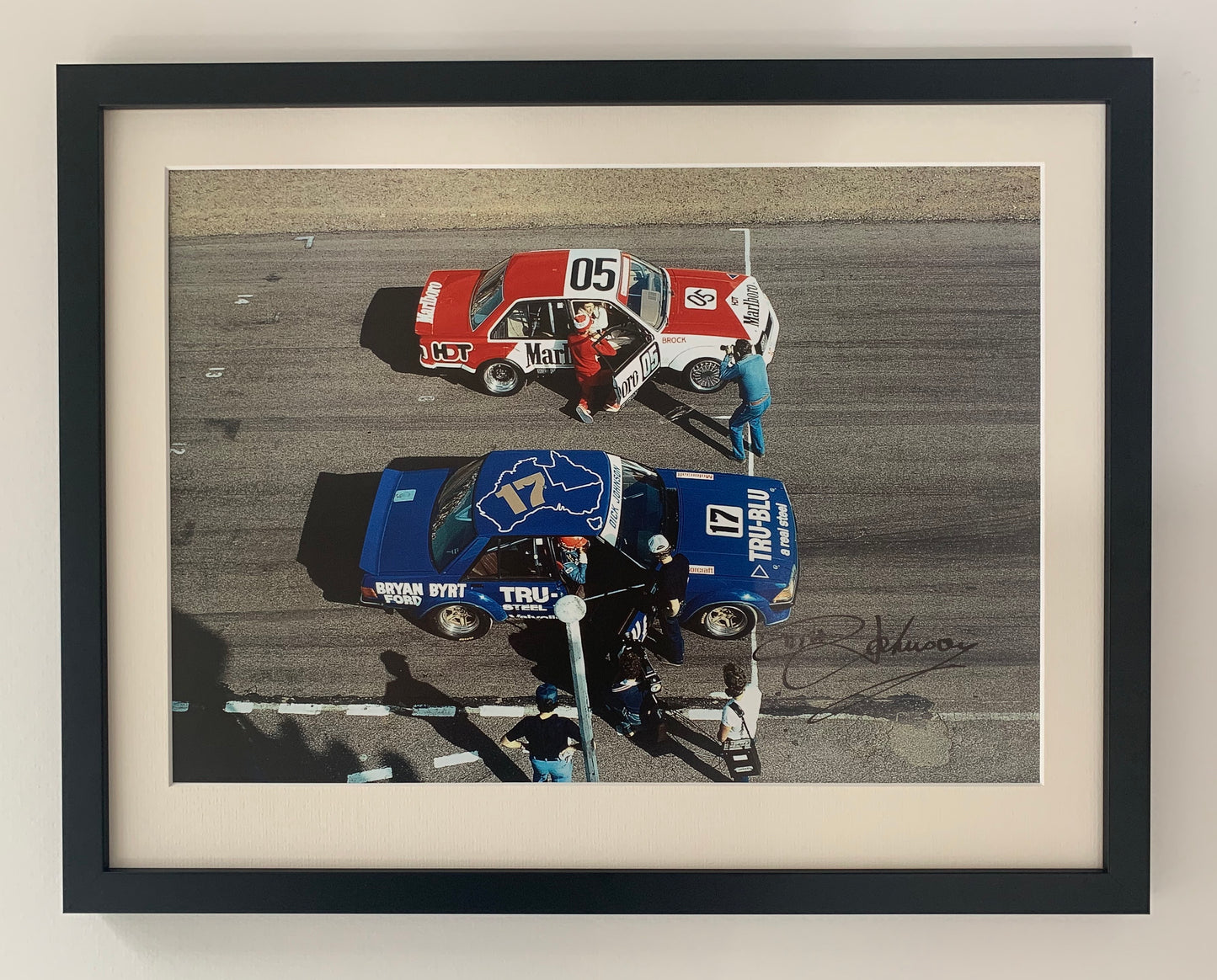 Johnson and Brock, Lakeside 1981 Photograph by David Hassell - Signed by Dick Johnson
