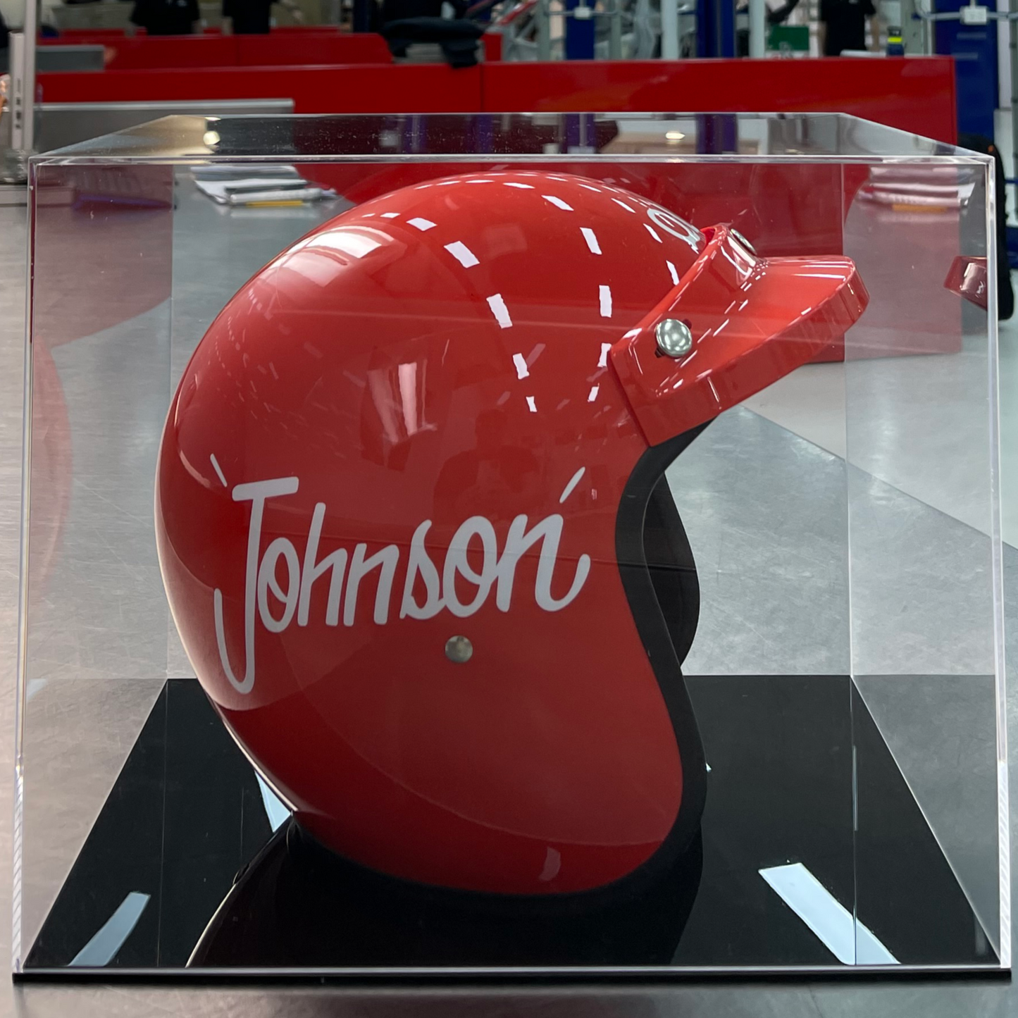Dick Johnson Replica 1980-81 Race Helmet with Display Case