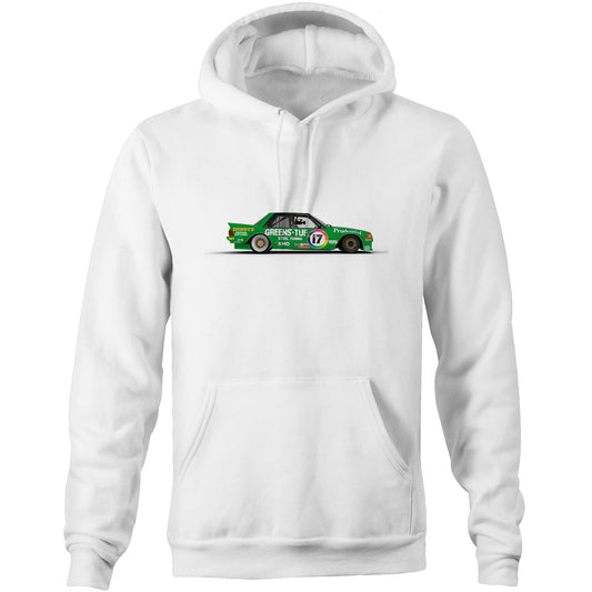 1983 Bathurst 1000 Greens'-Tuf Ford Falcon XE Side View Hoodie